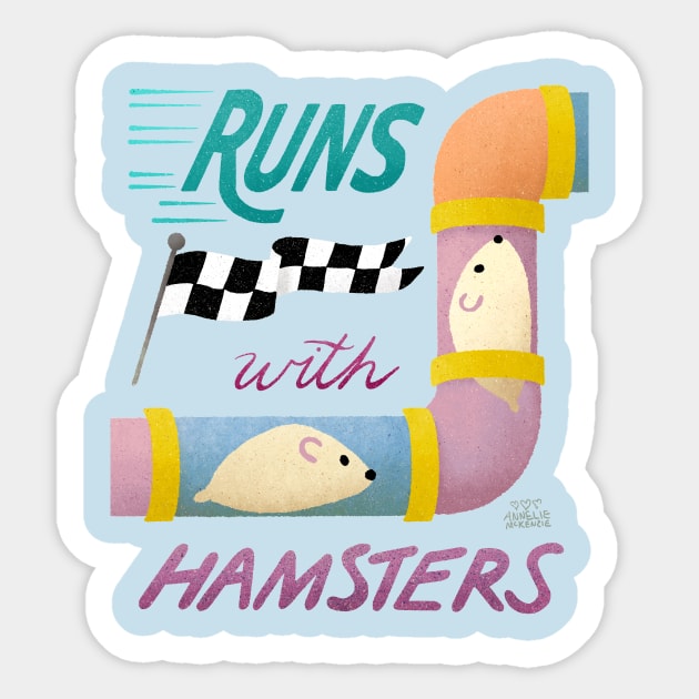 Runs With Hamsters Sticker by Annelie